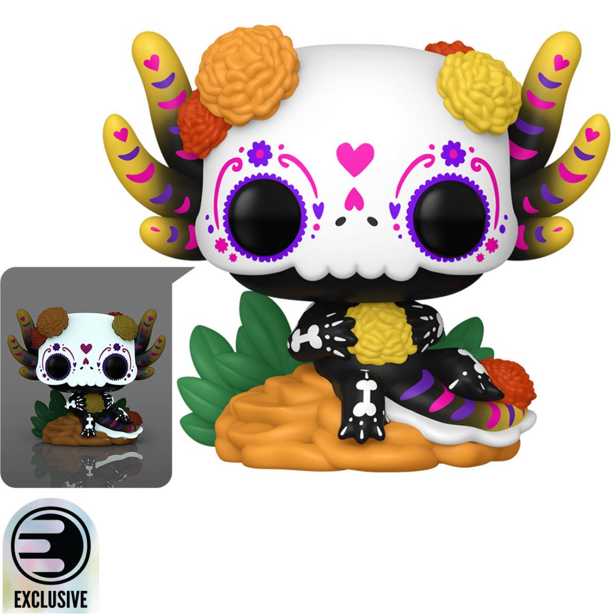 Dia De Los Muertos Ajolote Glow-in-the-Dark Funko Pop! Vinyl Figure #104 - Entertainment Earth Exclusive